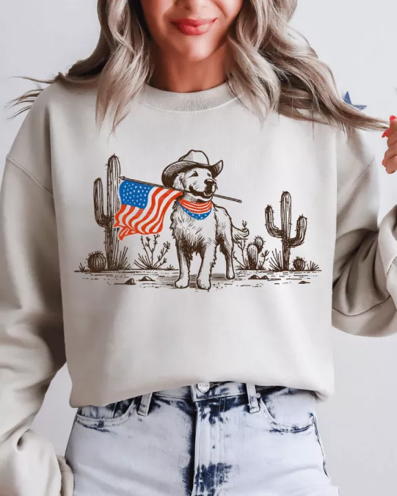 Patriotic Dog Graphic Crew