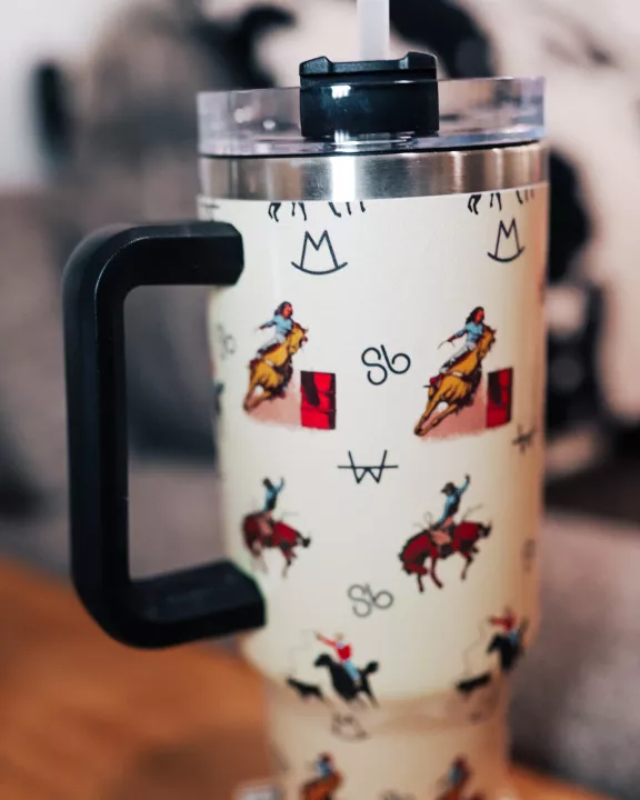 Vintage Cowboy Tumbler with Handle