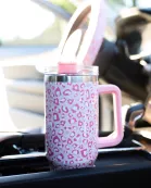 Pink Leopard Steering Wheel Cover