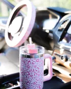 Pink Leopard Steering Wheel Cover