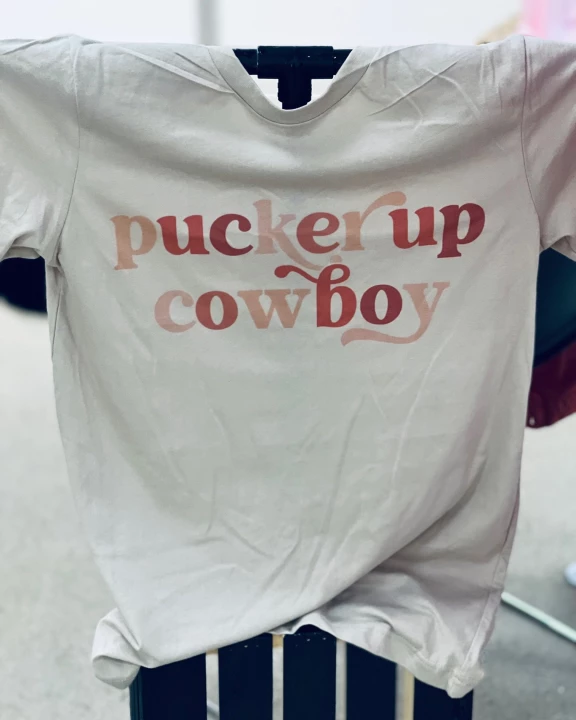 Pucker Up Cowboy Adult Tee