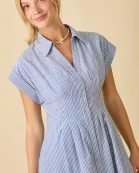Button Up Front Pleated Summer Midi Shirt Dress