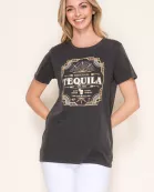 Premium wash tequila graphic top