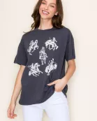 Five Cowboys Silhouette Graphic Top