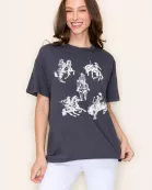 Five Cowboys Silhouette Graphic Top