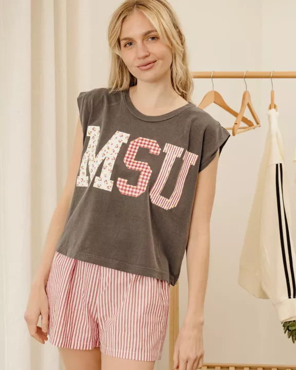 MSU Mississippi State Bulldogs Quilted Puff Ink Smoke Tank