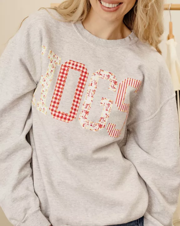 Hogs Quilted Puff Ink Ash Gray Thrifted Sweatshirt