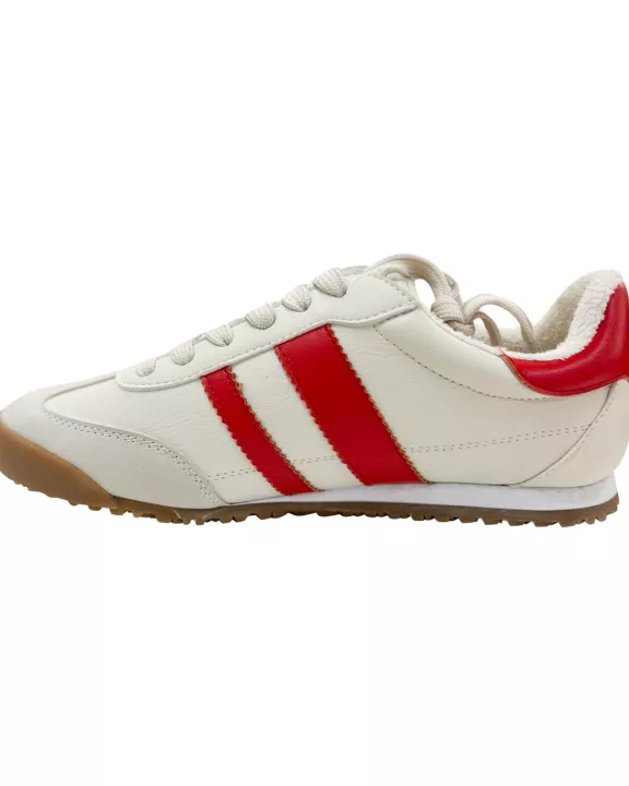 Madrid Sneaker in Beige and Red