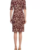 Connected Apparel Lisa Wine Faux Wrap Sheath Silhouette Dress