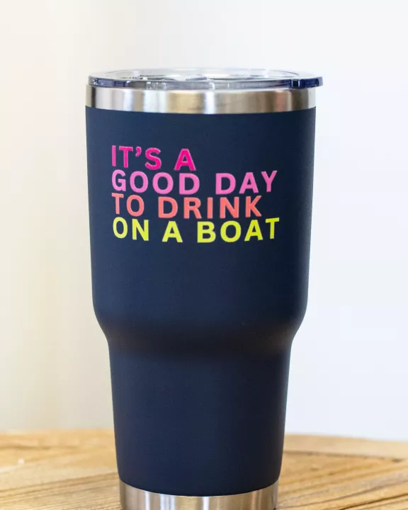 30oz Navy Drink On A Boat Tumbler
