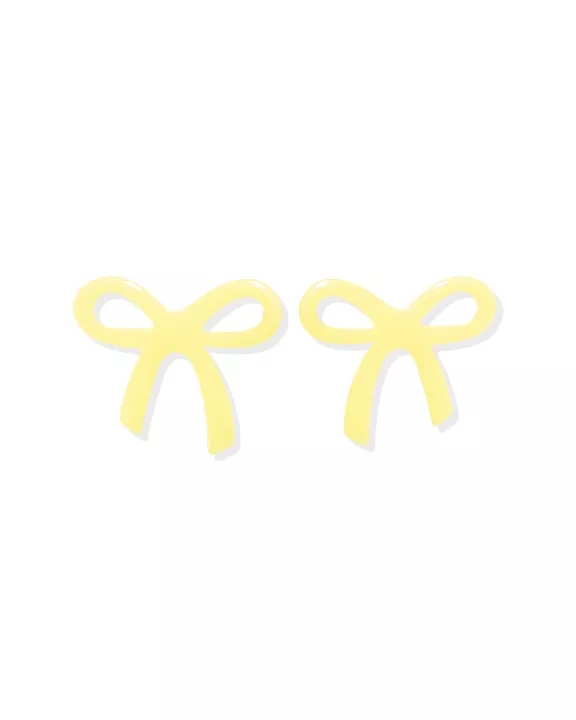 Kylie Bow Earrings - Butter Yellow