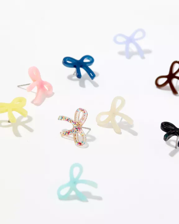 Kylie Bow Earrings - Butter Yellow