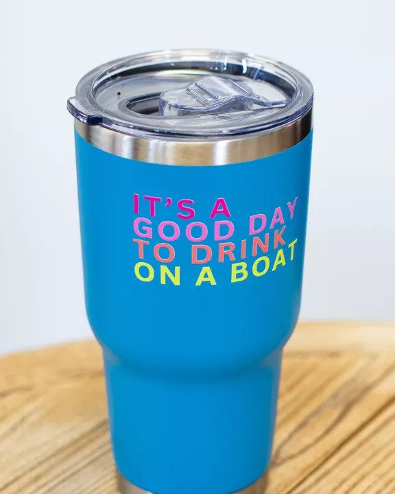30oz Blue Drink On A Boat Tumbler