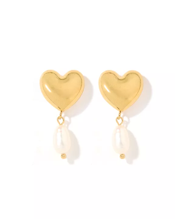 Dani Dangle Heart Earrings