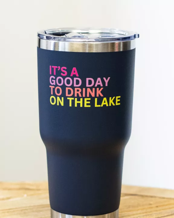 30oz Navy Drink On The Lake Tumbler