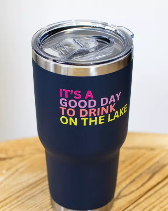 30oz Navy Drink On The Lake Tumbler