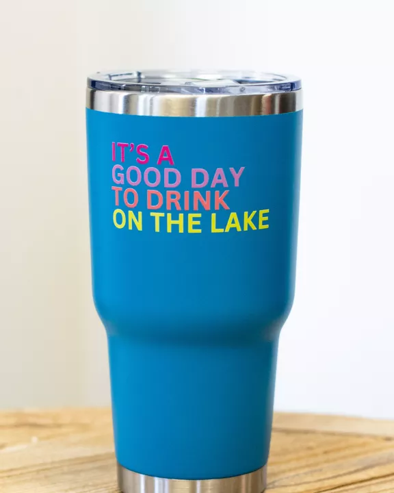 30oz Blue Drink On The Lake Tumbler