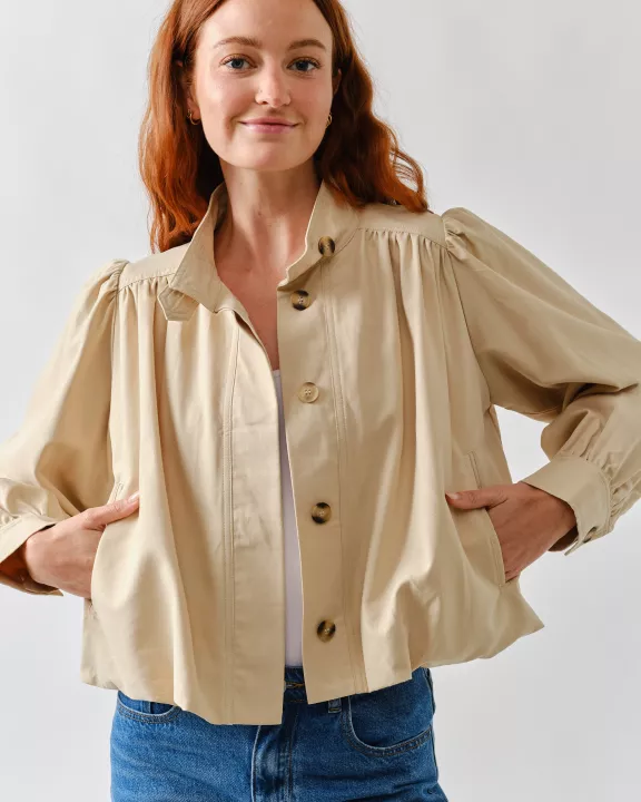 MAJ3308 SHORT BALLON TRENCH JACKET