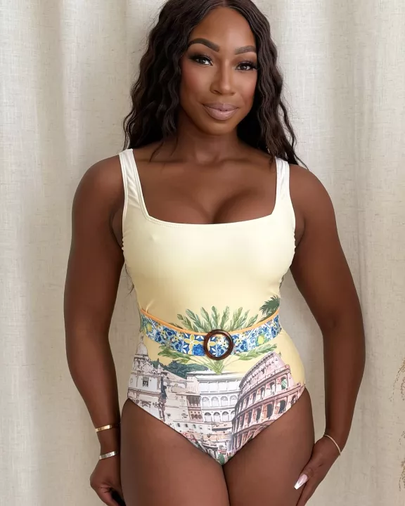 Vibrant Beautifully Colosseum Resort Wear Swimwear One Piece