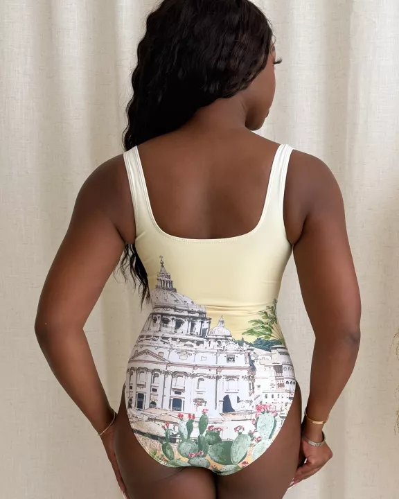 Vibrant Beautifully Colosseum Resort Wear Swimwear One Piece
