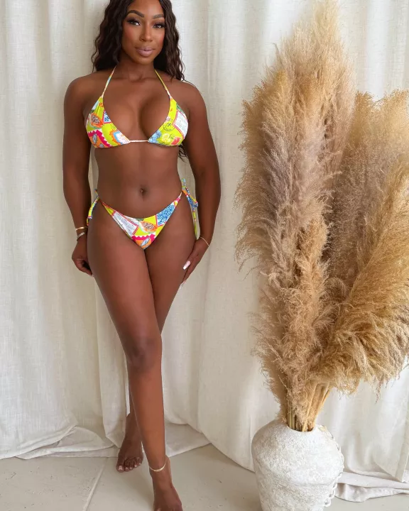 Radiant Sunshine Colorful Resort Wear Swimwear Bikini