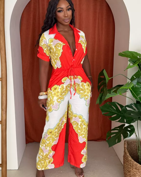 Summer Splendor Floral Fusion Stylish Print Resort Wear Jumpsuit