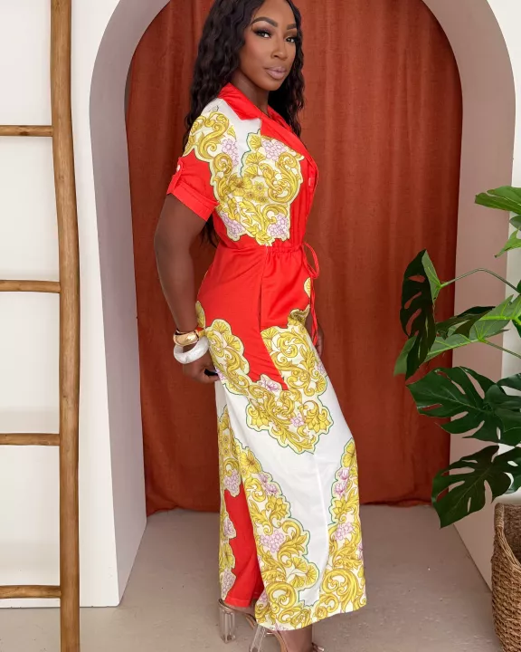 Summer Splendor Floral Fusion Stylish Print Resort Wear Jumpsuit