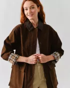MAJ3262 SUEDE CASUAL JACKET WITH LEATHER COLLAR