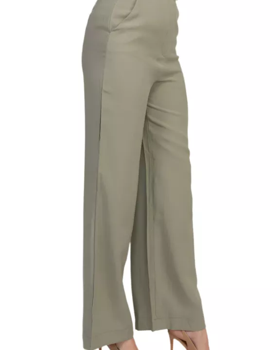 Truth High Waist Olive Wide Leg Trouser Pants