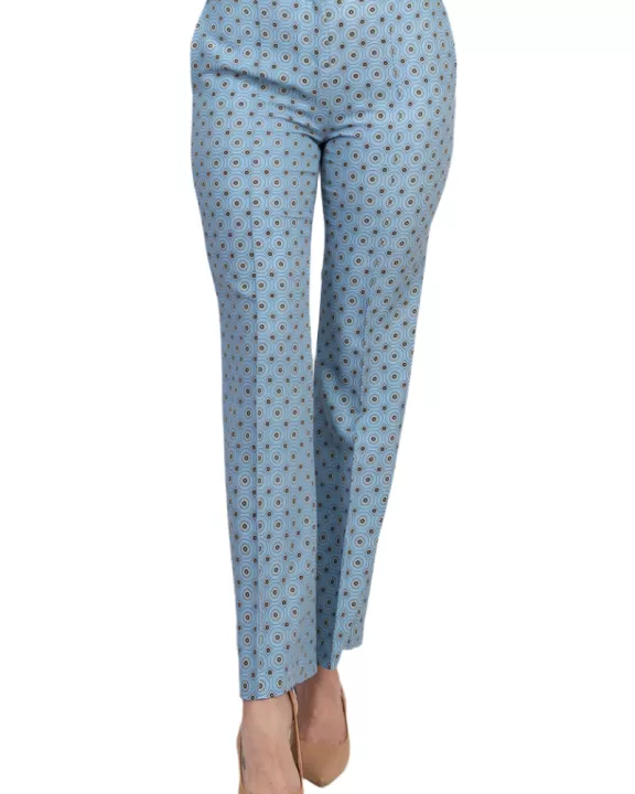 Elie Tahari Camryn Floral Side Seam Pockets Banded Waist Straight-Leg Pants