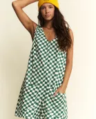 PLUS SIZE FRONT POCKET SHORTS ROMPER