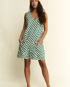 PLUS SIZE FRONT POCKET SHORTS ROMPER