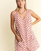 PLAID PRINT SHORTS ROMPER
