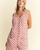 PLAID PRINT SHORTS ROMPER