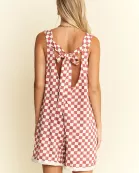 PLAID PRINT SHORTS ROMPER