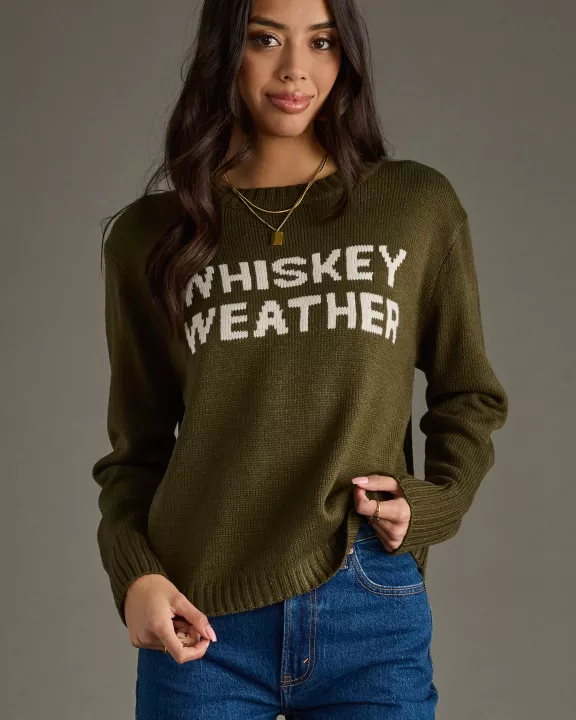 Olive Whiskey Weather Sweater