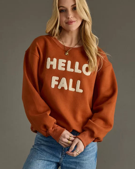 Rust Hello Fall Sweatshirt