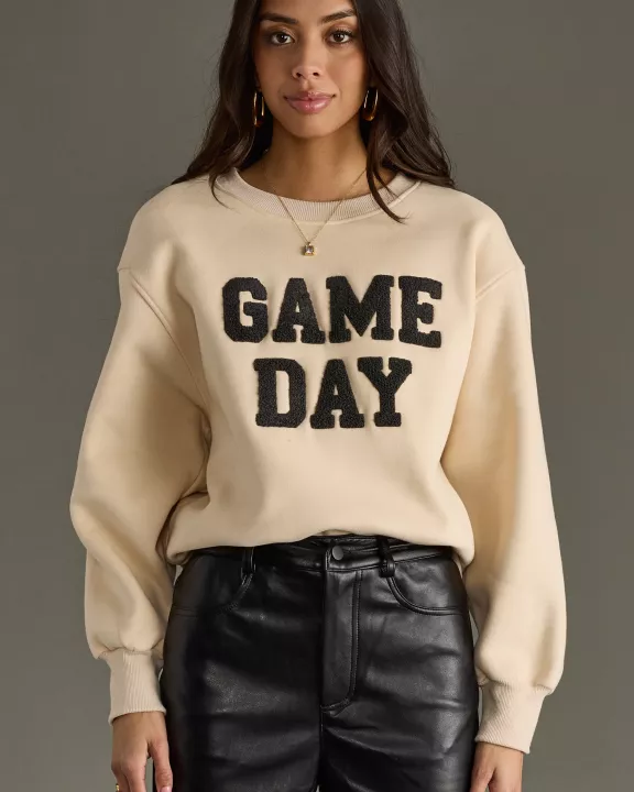 Beige Game Day Sweatshirt