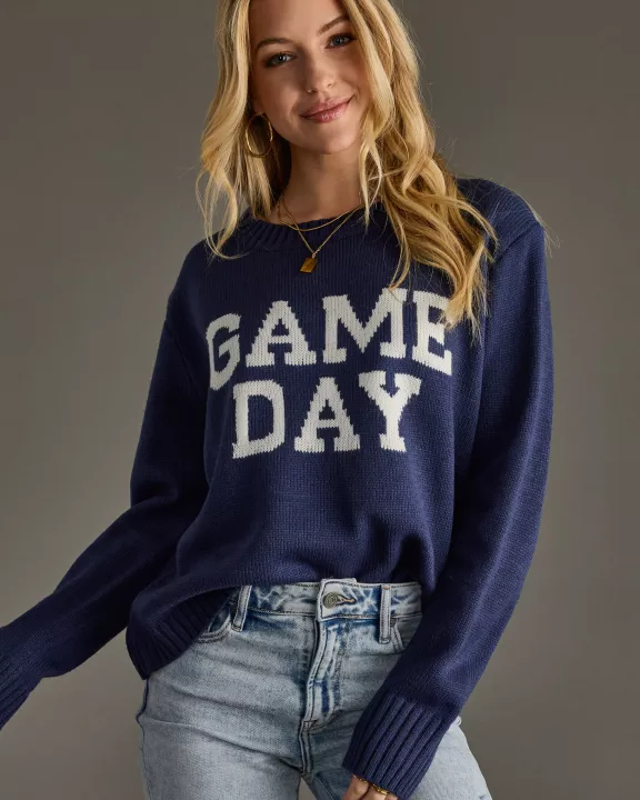 Navy Game Day Sweater