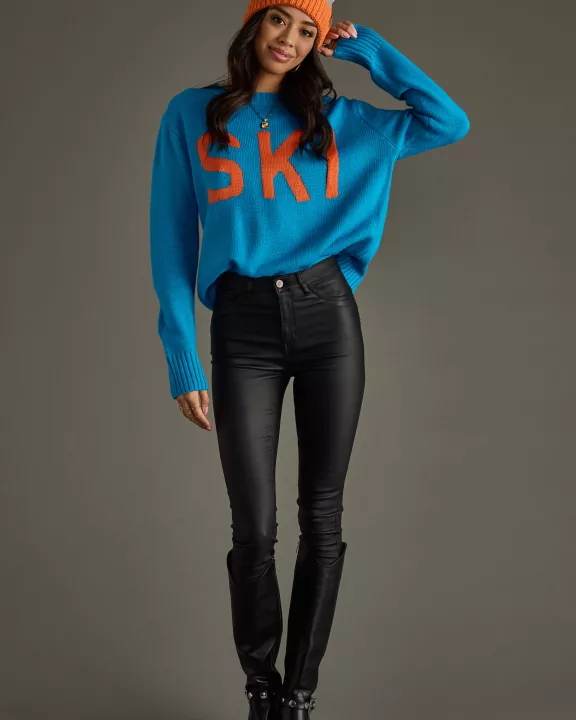 Blue & Orange Ski Sweater