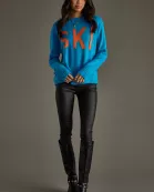 Blue & Orange Ski Sweater