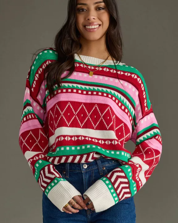 Multicolored Winter Pattern Sweater