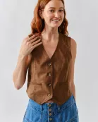 MAJ3273 SUEDE TUXEDO VEST