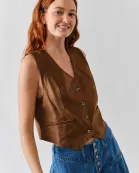 MAJ3273 SUEDE TUXEDO VEST
