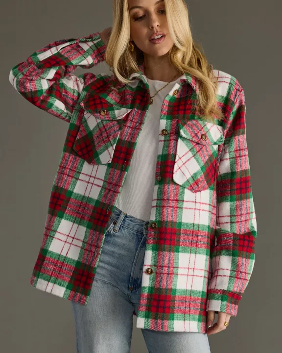 Red, Green & White Plaid Jacket