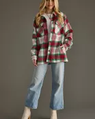 Red, Green & White Plaid Jacket