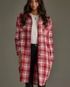 Red & White Plaid Long Shacket