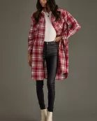 Red & White Plaid Long Shacket