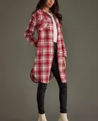 Red & White Plaid Long Shacket