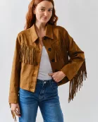 MAJ3277 FAUX SUEDE FRINGE JACKET